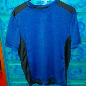 Blue Vented Back Athletic Wear T-Shirt